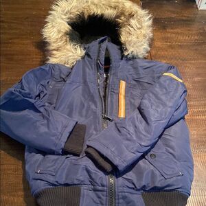 Boys Stylish Blue Fur-Lined Jacket Michael Kors size 8